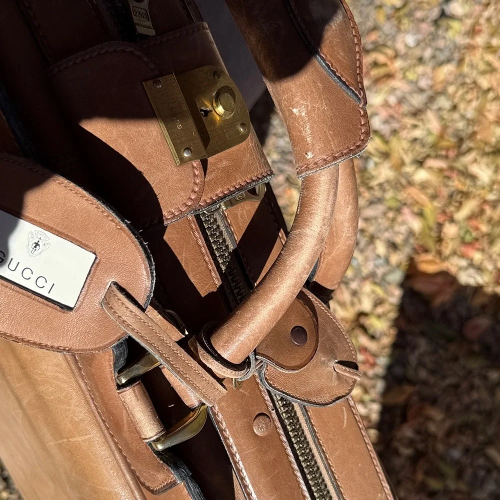 Gucci vintage Brown Leather Bag/Suitcase